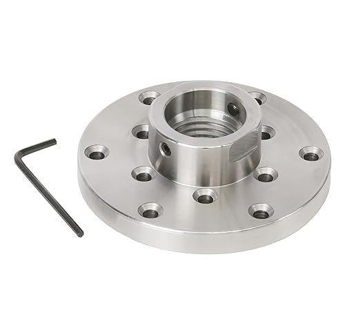 4" Wood Lathe Steel Faceplate, 1-1/4”x8TPI Spindle Thread Woodworking Machine Chuck Face Plate