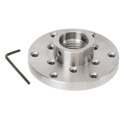 4" Wood Lathe Steel Faceplate, 1-1/4”x8TPI Spindle Thread Woodworking Machine Chuck Face Plate