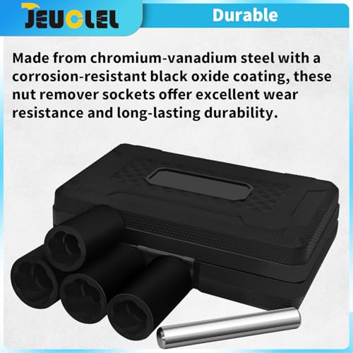 5PCS Twist Lug Nut Socket Set, 1/2" Drive Bolt Nut Extractor Tool - color: 5pcs Lug Nut Extractor 1/2 Inch Drive