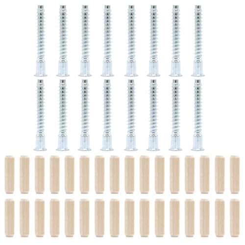 ReplacementScrews Hardware Kit Compatible with IKEA TROFAST Solid Wood Storage Frame (203.086.97) - All Screws #100214 and Dowels #101350-48 Piece Kit - size: 48 Pcs Kit for IKEA 203.086.97