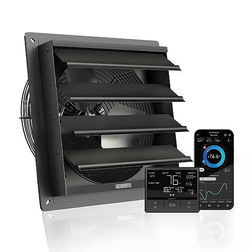 AC Infinity AIRLIFT T12 Shutter Exhaust Fan 12" with Environment Controller - size: 12-Inch, Smart Controller