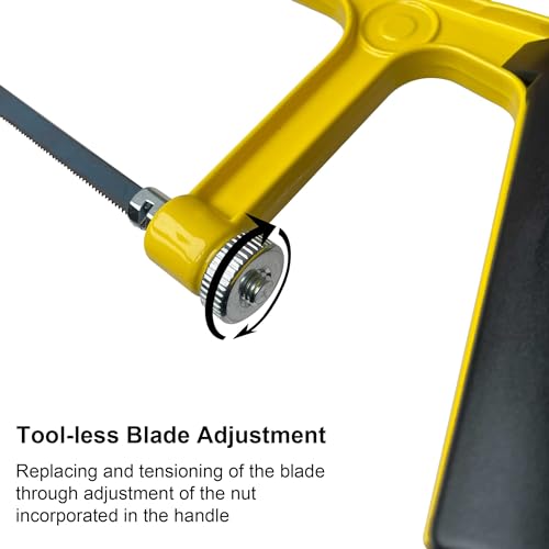 Hanpex 6inch Mini Hacksaw Frame - 150mm Extra Fine Cut Junior Hack Saw with Bi-Metal Blade for Metal and Wood - style: Mini Hacksaw
