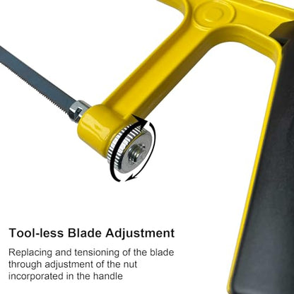 Hanpex 6inch Mini Hacksaw Frame - 150mm Extra Fine Cut Junior Hack Saw with Bi-Metal Blade for Metal and Wood - style: Mini Hacksaw