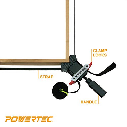 POWERTEC 71017V Quick Release Band Clamp | Woodworking Frame Clamping Strap Holder (Pack of 2) - size: Strap Clamp, 2PK