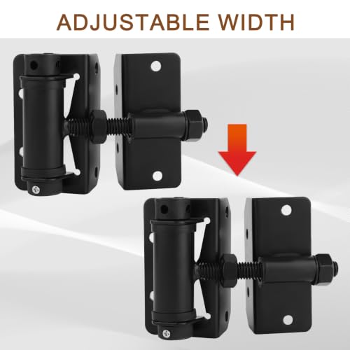 NQEUEPN 2pcs Heavy Duty Self Closing Gate Hinges with Adjustable Tension