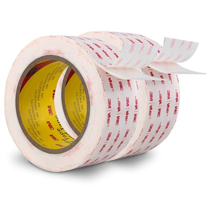 3M Double Sided Mounting Tape 2''x15.4Ft 2 Pack - color: White, size: 2''×15.4Ft