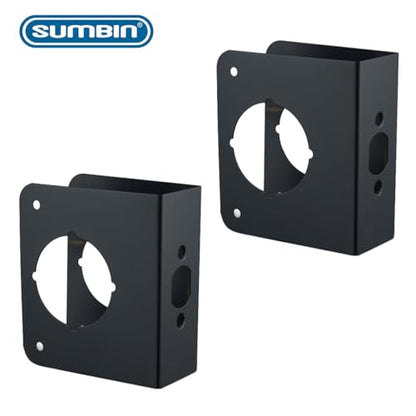 Door Reinforcement Plate 1-3/8" Thick with 2-3/8" Backset 2-1/8" Bore in Black Fit Combo Lock Hotel in Matt Black Finish (2PCS) - color: K9008-2 Black