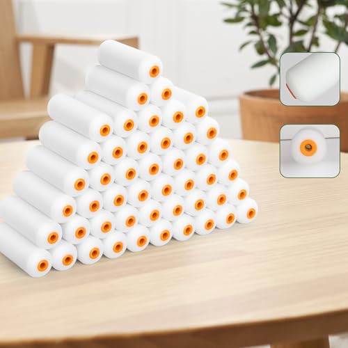 VOOMEY Mini Paint Roller Covers, 4 Inch High Density Foam Roller, 48 Pack - style: 4 inch 48 pack