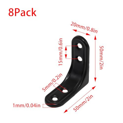 8 Pcs 2 Inch Heavy Duty L Brackets with Screws