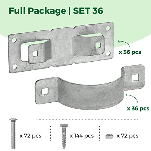 36 Pack Fence Brackets, Galvanized Wood Fence Frame, They use to Attach a Wooden Fence to a Chain Link, Anyone Wants to Convert Their Wooden Poles to Metal Poles - color: Set 36, size: Hot Dip Galvanized