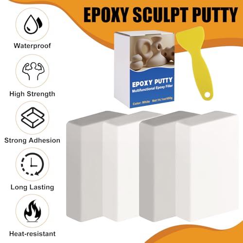 14.1oz Epoxy Putty, High Strength 2 Part White Epoxy Sculpt Clay Stick