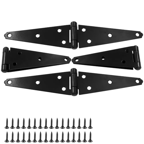 Hordion 4Pcs Strap Hinge Shed Door Hinges, 6 Inch Heavy Duty Gate Hinges - size: 6 Inch, 4Pcs