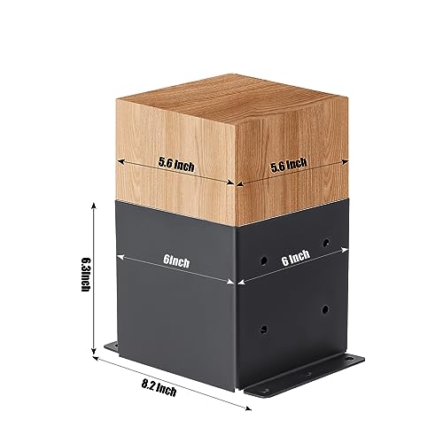 4 Set 6"x 6" Post Base (Inner Size 5.6"x 5.6" - size: 4 Pcs, style: 5.6"x 5.6"