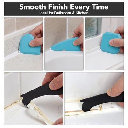 Caulk Gun Kit With Scraper Tools, 10 Oz, For Kitchen Bathroom - size: with Caulk Gun