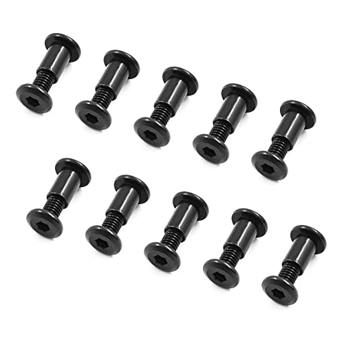 M6x16mm Hex Drive Socket Cap Bolt, Black, 10 Pair (20 Piece) - color: Black, size: M6x16mm