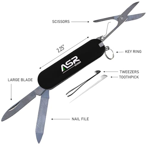 ASR Outdoor Mini EDC Small Pocket Knife Multi Tool - LOGO Black - color: Black