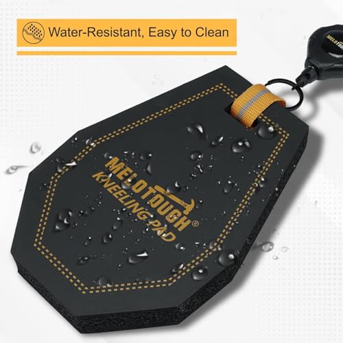 MELOTOUGH Mini Kneeling Pads with Badge Reel for Work, 1" Thick Soft NBR Foam Kneeling Pad for Mechanics, Construction, Electricians, Plumbers - Portable & Comfortable (Black) (Pack of 2) - size: One Size (Pack of 2)