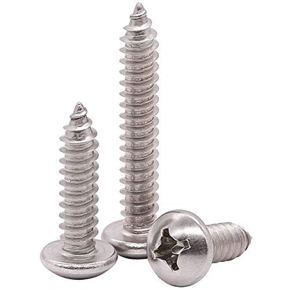#14 x 1-1/2" Pan Head Sheet Metal Screws, 304 Stainless Steel 18-8, Phillips Drive, Self Tapping, Corrosion Resistant Screws for Wood Sheet Metal, Pack of 25 - size: #14 x 1-1/2"