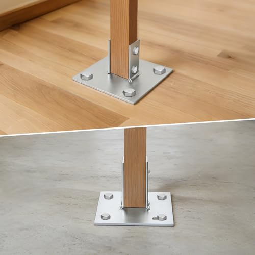 8 Pcs Strut Post Base, 6x6 Post Base Brackets Surface Mount for Posts Deck