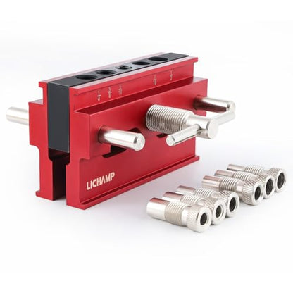 Lichamp Self Centering Doweling Jig Kit, Drill Guide for Straight Holes