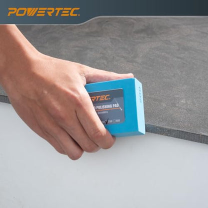 POWERTEC Diamond Hand Polishing Pads 200 Grits 1Pack, Diamond Sanding Block for Polishing and Grinding Porcelain, Ceramic Tile, Glass, Granite, Stone, Wood & Metal (71906) - size: 1 Pack, style: 200 Grit