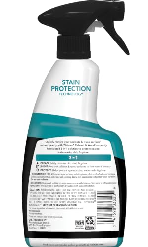 Weiman Cabinet & Wood Clean & Shine Spray - Furniture, Kitchen Cabinets, Baseboard & Trim, Fresh Almond Scent, Microfiber Cloth Included - size: 16 fl oz (Pack of 1)