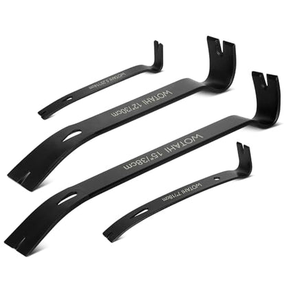 4-Piece Flat Pry Bar Crowbar Set High Carbon Steel Forged