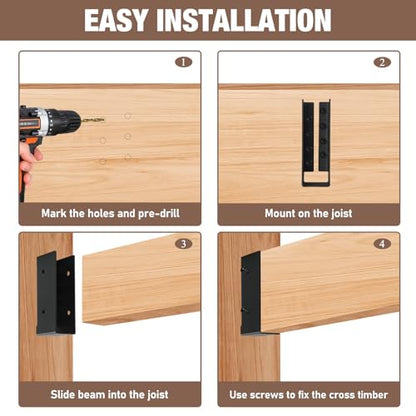 8-Pack 2x6 Heavy Duty Joist Hangers Concealed Flange Beam Support - size: 8 PCS, style: 2X6''