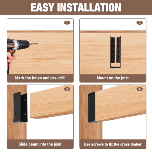 16-Pack 2x6 Joist Hanger Brackets Concealed Flange Lumber Connector - size: 16 PCS, style: 2X6''