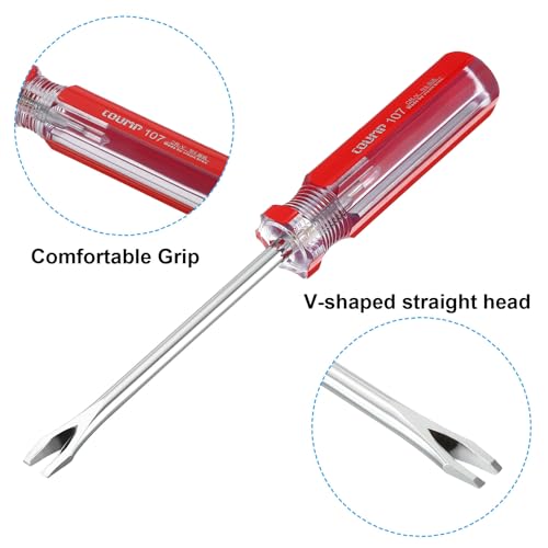 PATIKIL Upholstery Staple Remover, 3Pcs 4" V Straight Construction Staple Puller Staple Nail Tack Tool for Furniture Wooden Floor Photo Frame, Red