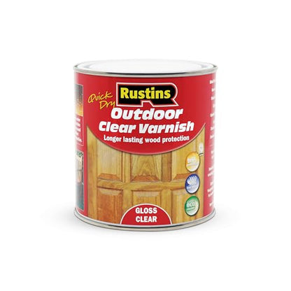 Rustins Quick Dry Outdoor Clear Gloss Varnish 1L | 33.8 Fl. Oz.