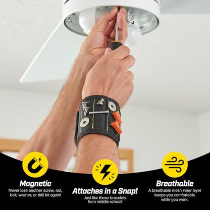MagSnap Magnetic Wristband by Wrap-It Storage - Black - color: Black