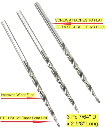 FTG USA 3 Pk #4 (7/64") HSS M2 Tapered Replacement Bits for TCT Countersink - size: #4 (7/64"), style: Standard Flute 3-Pack