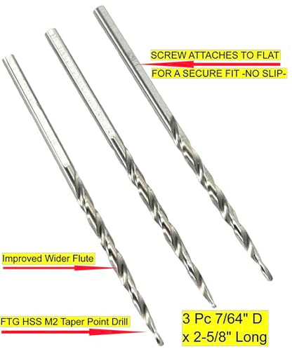 FTG USA 3 Pk #4 (7/64") HSS M2 Tapered Replacement Bits for TCT Countersink - size: #4 (7/64"), style: Standard Flute 3-Pack