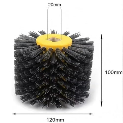 Enhance Your Wooden Furniture with SIGNI Abrasive NYLON Drawing Wheel Drum Burnishing Polishing Brush - Ideal for Floor Polishing, 120X100mm Size, 120 Grit - Pack of 1 - size: 120 Grit, Black
