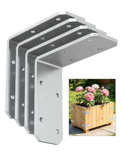 3"x3"x1.2" L Brackets for Wood, 150LB, Galvanized 4 Pack - color: Galvanized-4PCS
