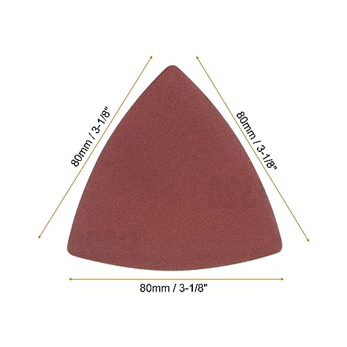 HARFINGTON 100pcs Triangular Hook & Loop Sandpapers 320 Grits 3-1/8" Aluminum Oxide Sanding Pads Random Orbital Mouse Detail Sander Papers Oscillating Multi Tool Sheets - size: 320 Grits