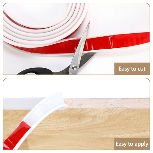 16 ft Flexible Self Adhesive Veneer Edge Banding Peel and Stick Veneer Trim Collapsible Edge Guards (White, 3/4 inch) - color: White