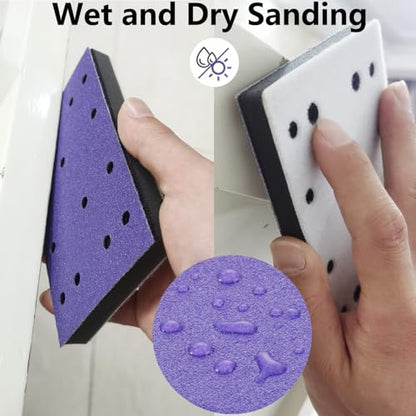FOWOK 3" x 5" 50Pcs Sandpaper for Festool Sander with 2Pcs Foam Sanding Pad - style: Purple-50+2