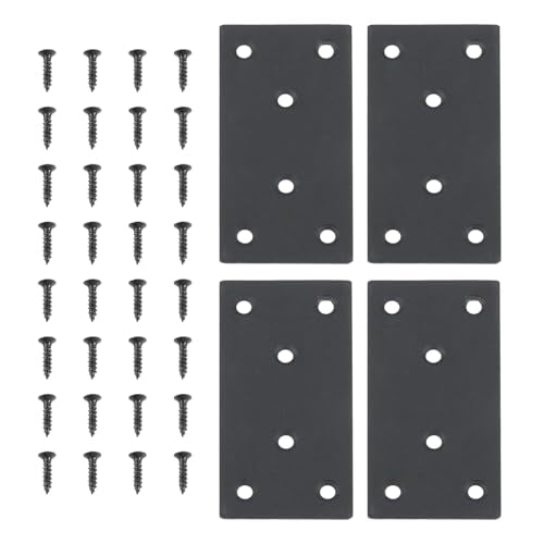 dophee 4PCS Black Stainless Steel Flat Mending Plates, 1.97" x3.94 - size: 100mm/3.94"