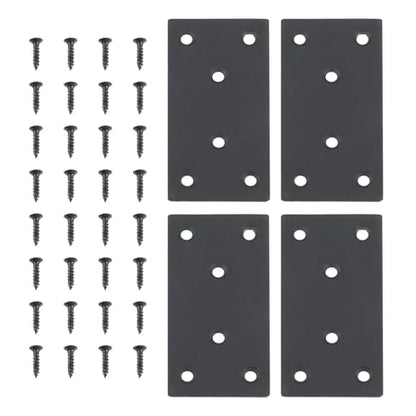 dophee 4PCS Black Stainless Steel Flat Mending Plates, 1.97" x3.94 - size: 100mm/3.94"