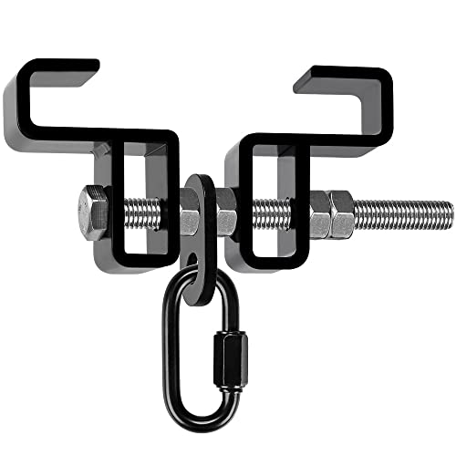 SELEWARE Heavy Duty Punching Bag Hanger, Steel I Beam Clamp for Heavy Bag - color: A. Beam Clamp with Carabiner (1 Pack)