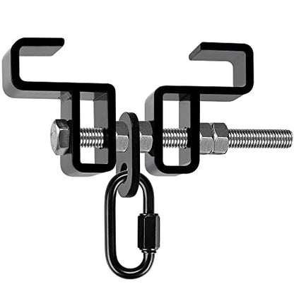 SELEWARE Heavy Duty Punching Bag Hanger, Steel I Beam Clamp for Heavy Bag - color: A. Beam Clamp with Carabiner (1 Pack)