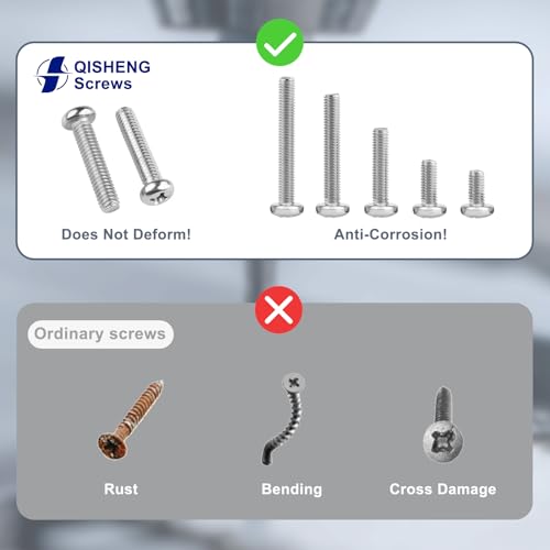QISHENG 100 PCS #6-32X1-1/2(1.5 inch) Stainless Steel Phillips Pan Head Machine Screws,DIY,Repair,Install Furniture and Electrical Appliances Screwss,Stainless Steel 18-8 A2(304) Screw - color: Colorless, size: #6-32X1-1/2"(1.5 inch)