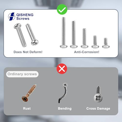 QISHENG 100 PCS #6-32X1-1/2(1.5 inch) Stainless Steel Phillips Pan Head Machine Screws,DIY,Repair,Install Furniture and Electrical Appliances Screwss,Stainless Steel 18-8 A2(304) Screw - color: Colorless, size: #6-32X1-1/2"(1.5 inch)