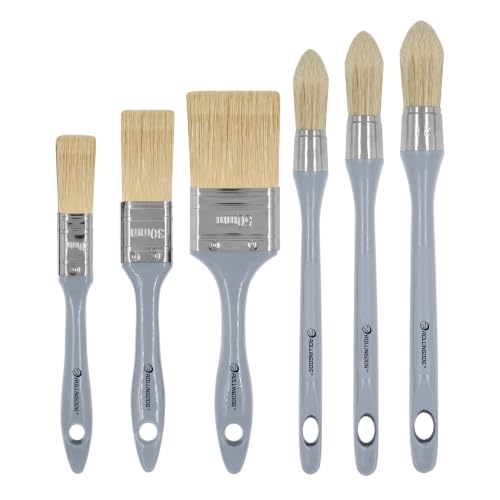 ROLLINGDOG Trim Paint Brush Pointed Round Edge Paint Brush Flat Paintbrush - color: Plastic Handle 6pc Set