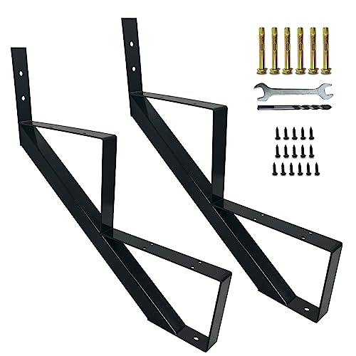 2 Step Metal Stair Step Steel Riser Stringers for 19.4" Height Deck, 2Packs - size: 2 Steps