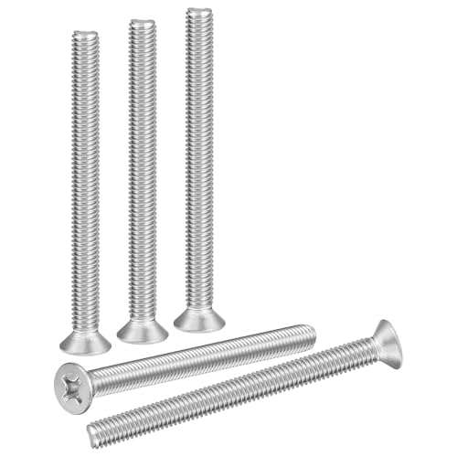 DTGN M6-1x75 Phillips Flat Head Machine Screw 304 Silver 10pcs - color: Silver, size: M6-1x75mm