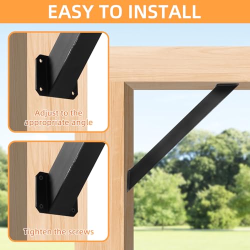 45 Degree Angle Support Bracket 45-Degree Angle Corner Braces Inside Joint Bracket for Post and Beam Wood Frame DIY Connector, 4 PC