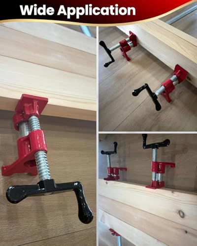 3/4 Inch Pipe Clamps, 6 Pack Woodworking Clamp Set for Gluing DIY - style: Red, 3/4 IN